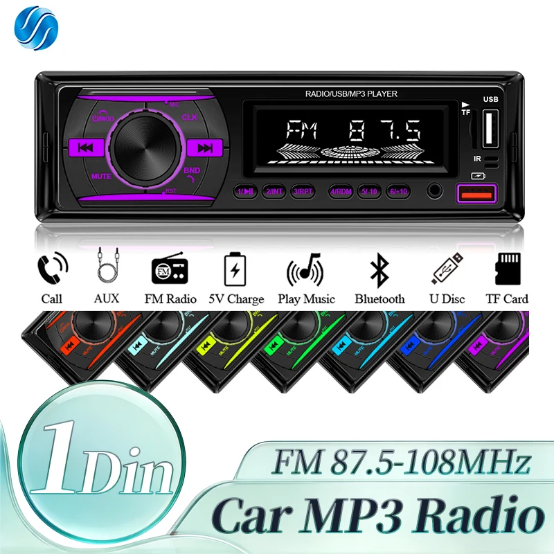 Radio samochodowe Hippcron 1Din MP3 Player 12V/24V Uniwersalne Bluetooth FM AUX Zestaw Głośnomówiący…