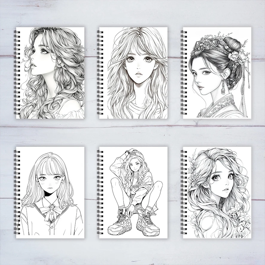 Anime Divas Adult Coloring Book - 8.3x 11.2 Inch 22 Page Coloring Book - Helps Reduce Stress and Ease Emotions