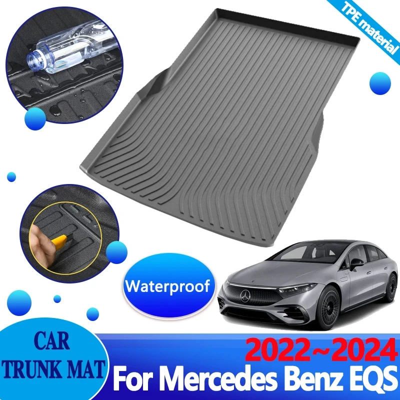 

Car Trunk For Mercedes Benz EQS 2023 Accessories 2022 2024 TPE Material Trunk Floor Mat Cover Anti-dirty Carpet Trey Storage Pad