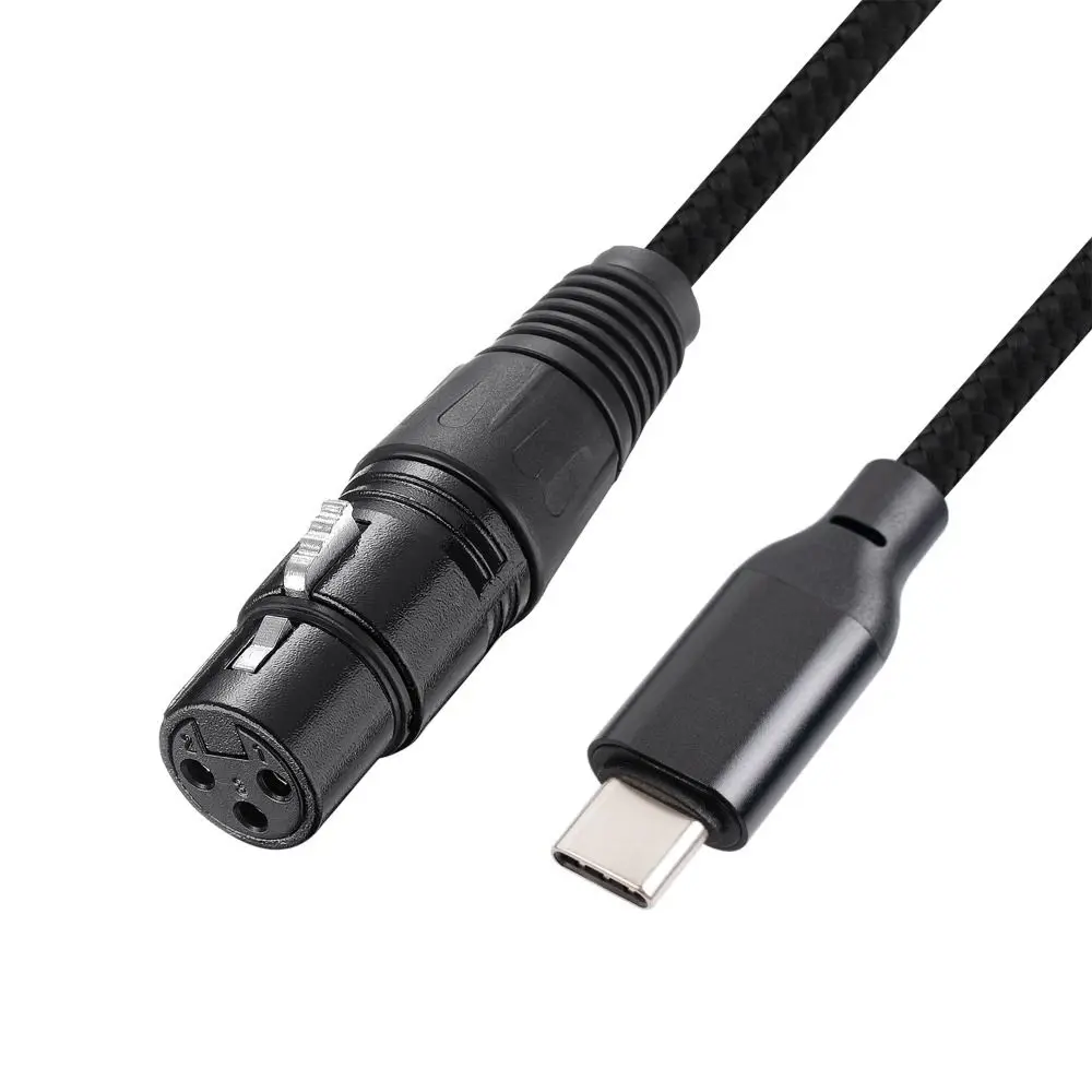 

USB Type C Type C To Canon Microphone Adapter Audio Cable Digital Decoding TYPE-C To XLR Microphone Cable HiFi Braided