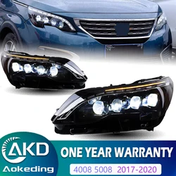 Car Styling Headlights for Peugeot 3008 5008 LED Headlight 2017-2019 Head Lamp DRL Signal Projector Lens Automotive Accessories