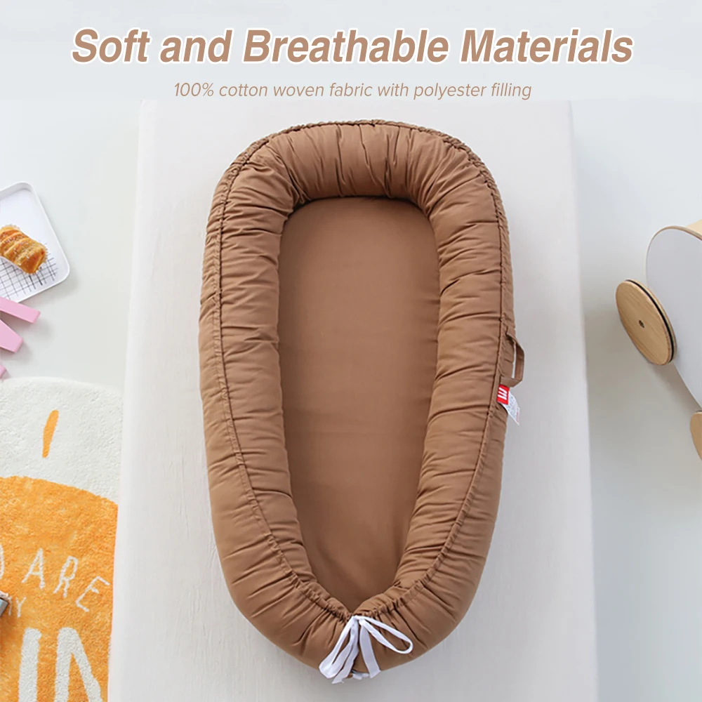 

AnGku 19.7*33.46*5.12 Inch Cotton Breathable Baby Bed Portable Baby Nest for Newborn Sleeping Adjustable