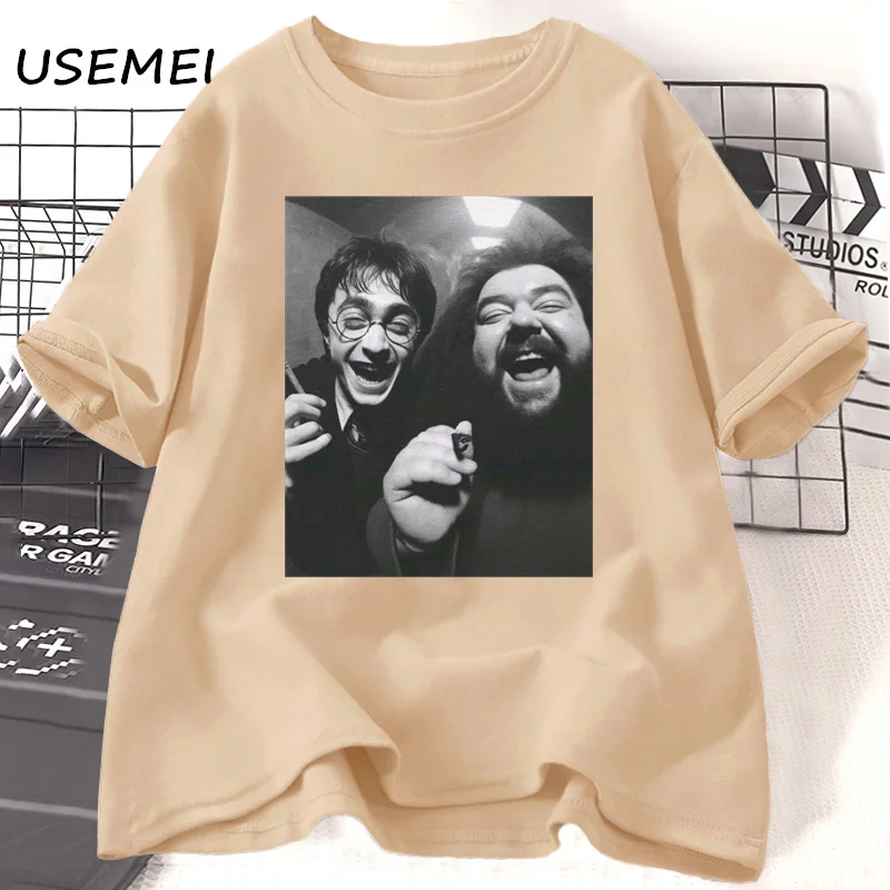 Camiseta divertida de Meme fumar mago, Camiseta de algodón a la moda para hombre, camisetas holgadas informales de moda de manga corta, ropa para hombre, Top básico