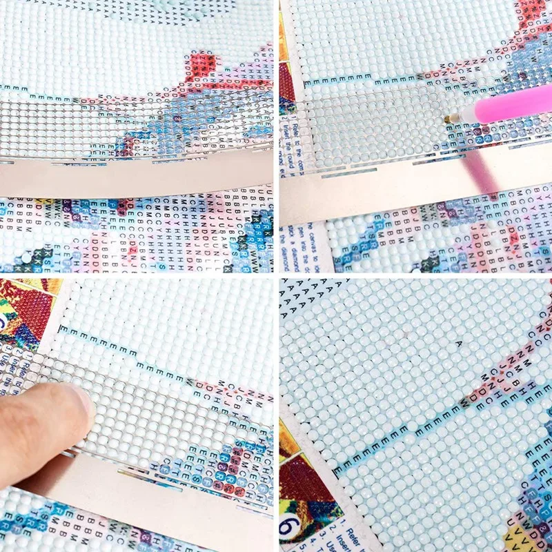 2 Pcs Diamond Painting Tool Ruler With 1 Diamond Painting Fix Tools DIY Craft Drawing Ruler With Blank Grids For Drills