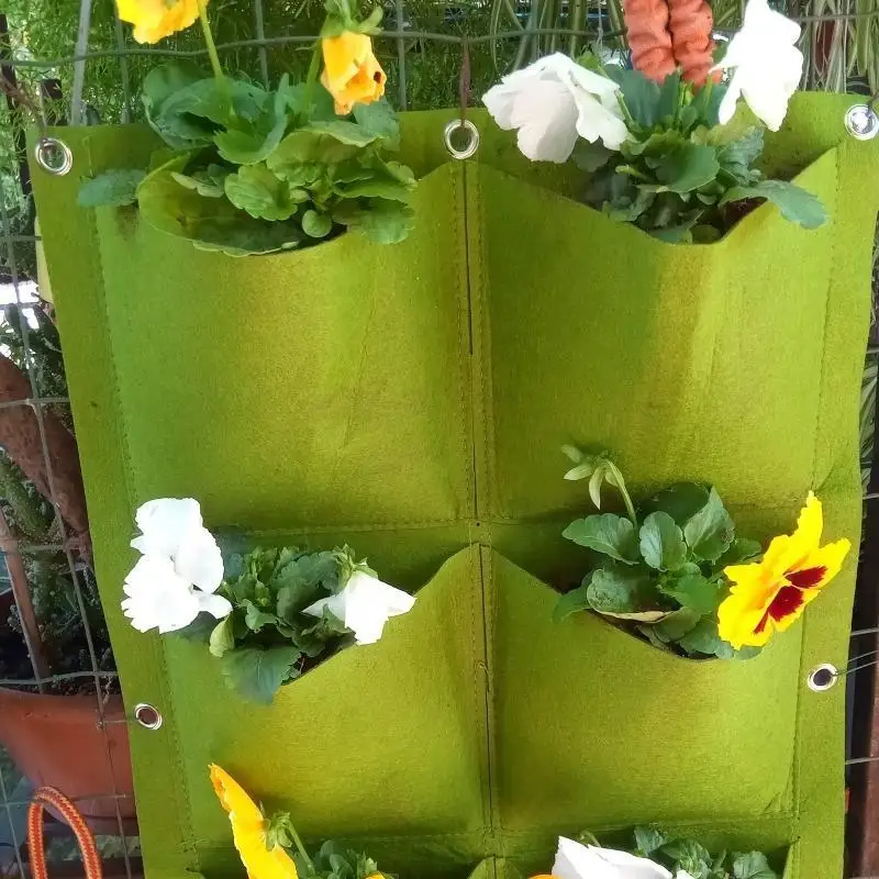 Hanging Vertical Growth Bag Planter with 6/9/12/25/36 Pockets Growing Bags for Indoor Outdoor Garden Yard Plants Flowers C5AD