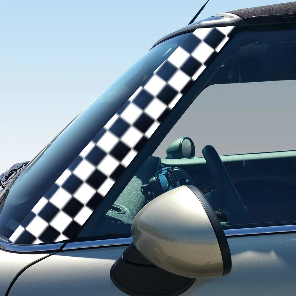 Car A Pillar Sticker Checker Style Decal for MINI John Cooper S R55 R56 R60 F55 F56 F60 F54 R61 R57 Auto Tuning Accessories