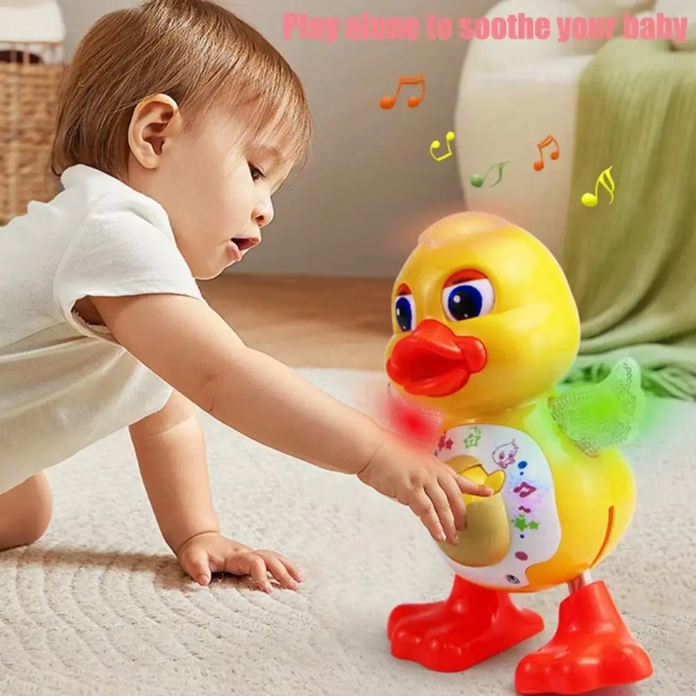 

С мигающими огнями, танцующая утка, игрушка, мультяшное встряхивание тела, интерактивное музыкальное животное, пение, танец, забавные игрушки, развивающий подарок