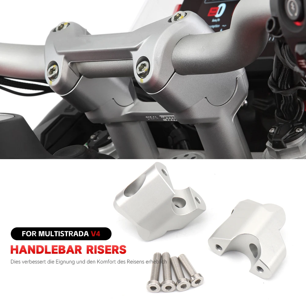 

New Handlebar Riser For Ducati Multistrada V4 MULTISTRADA V4 Motorcycle Handlebars Back Move Mount Accessories Silver