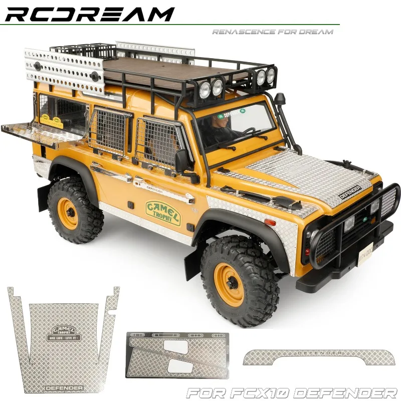 RC Car Hood/Side Skirt Skid Plate Metal Folding Side Window Net Flip-Out Table for 1/10 RC Crawler FMS FCX10 Camel Defender - view 4