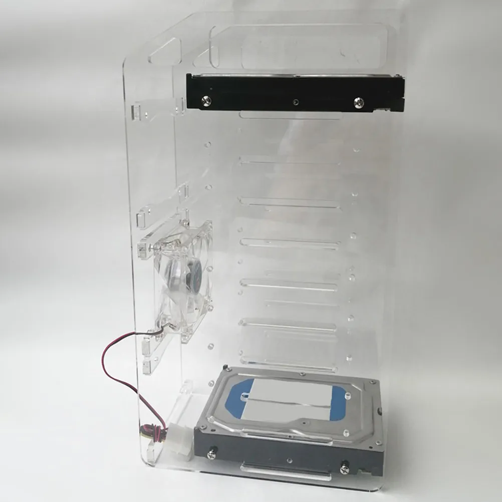 1Set Transparent Hard Disk Rack 3.5 Inch Multi-Layer Mechanical Hard Drive Bracket Cooling Storage Mounting Rack