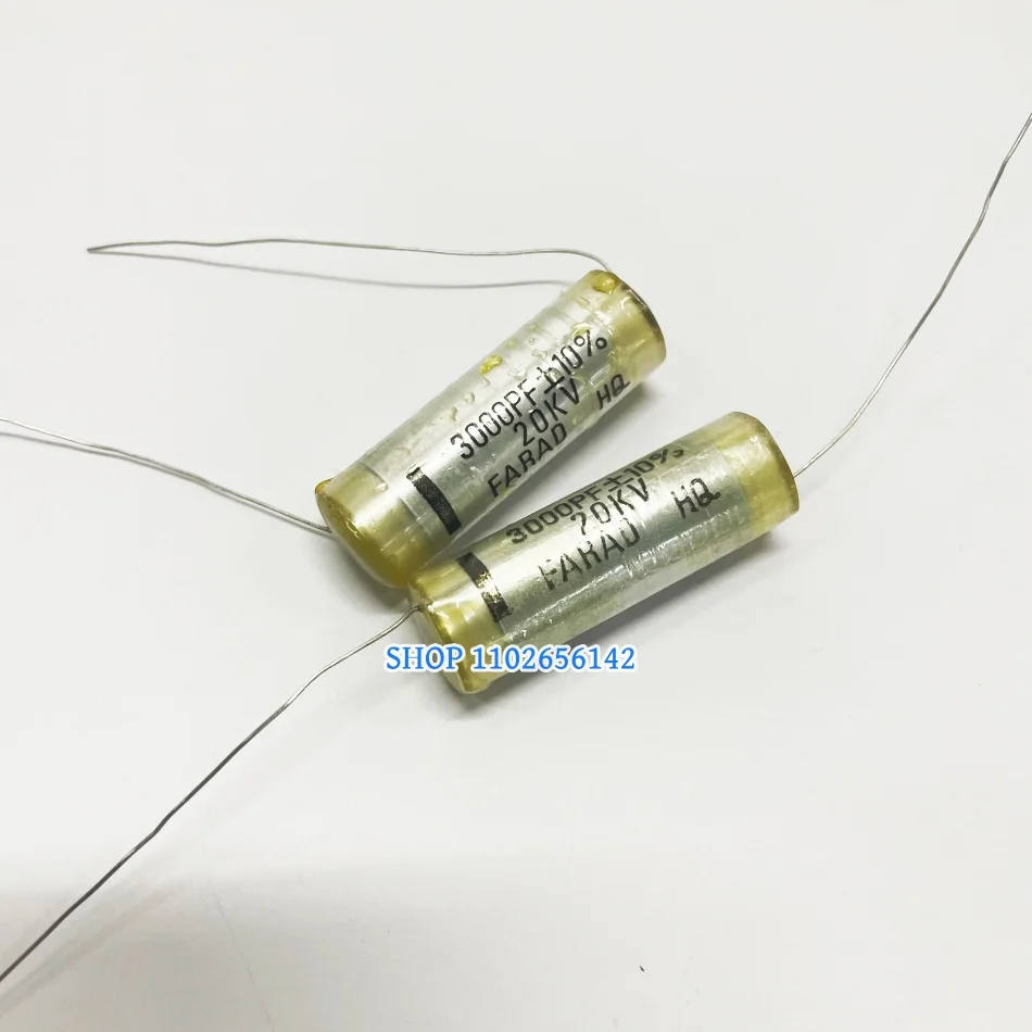 

2pcs 20KV 30KV 3000PF 302K 35KV axial polystyrene film high voltage capacitorCBB80 3000PF 35KV302 3000PF/20KV FARAD 302 30KV 3NF