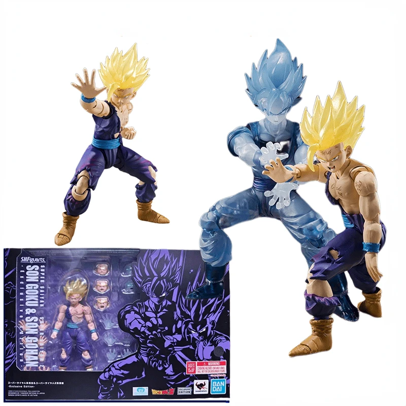 Bandai Original Genuine S.H.Figuarts SHF DRAGON BALL Z SUPER SAIYAN SON GOKU SONG GOHAN Exclusive Edition Anime Model Action Toy