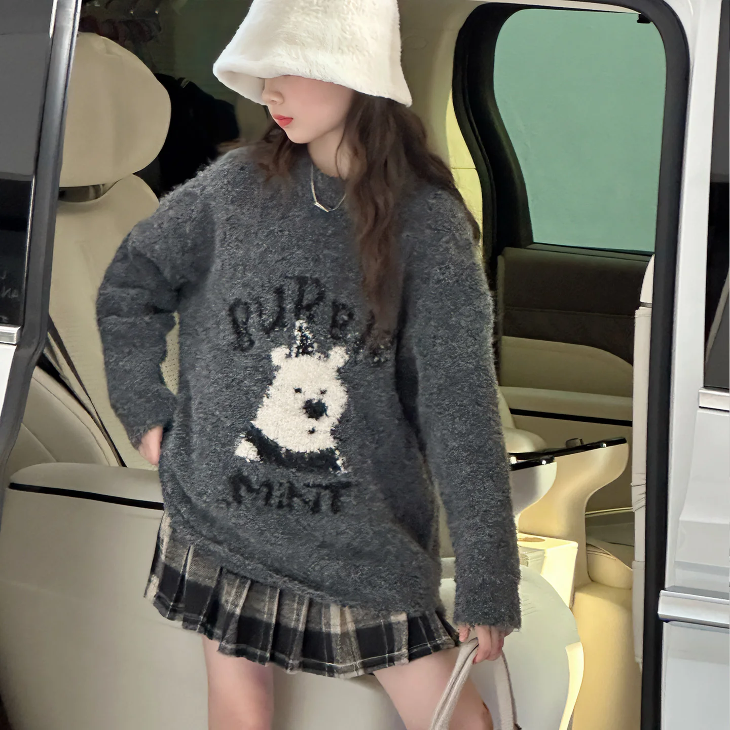 

Baby Girl Vintage Fashion Spring Autumn Bear Knitwear Kid Sweater Ages 4-14Y Tween Girl Y2k Outfit Child Cute Daily Pullover