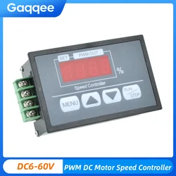 DC6-60V DC PWM Motor Speed Regulator Power Controller LED Digital Display Slow Start/Stop Revolving Speed Time Regulator
