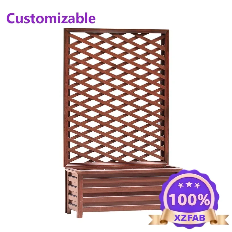Factory Direct 2026 Aluminum alloy flower box climbing vine frame mesh outdoor partition fence flower slot flower bed custom bal