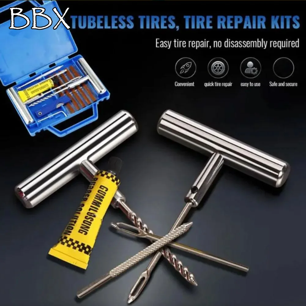 

Heavy Duty Tire Repair Tool Kit Mini Tool Kit Repair Tools Puncture Repair Kit Portable Emergency Tools Tubeless Tire Repair