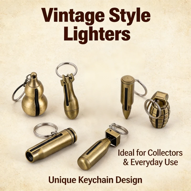 

New Metal Multifunctional Keychain Lighter 10000 Times Usable Mini Match Style Portable Cigarette Lighter Smoking Accessory