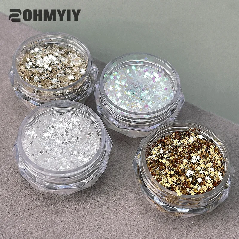 Mini funkelndes Herz Stern Nagel Glitzer funkelndes Pentagramm Nageldekoration Nagelstudio Design Zubehör DIY Nail Art Design