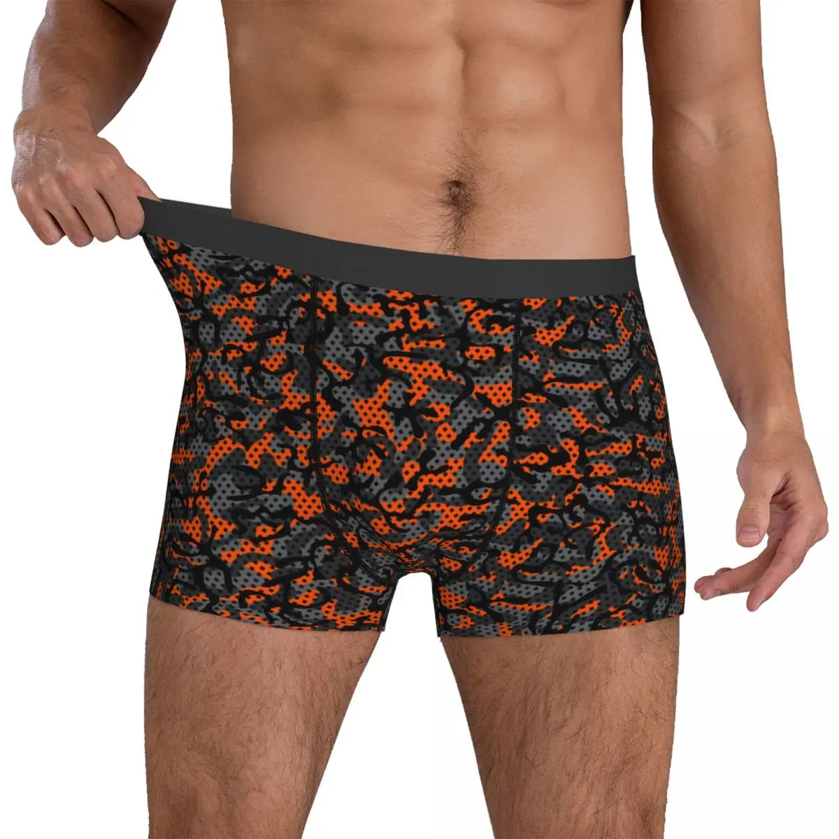 

Grid Camo Pattern Boxershorts 3D Pouch Underwear High Quality Customs Shorts Briefs Comfortable Men Underpants Plus Size