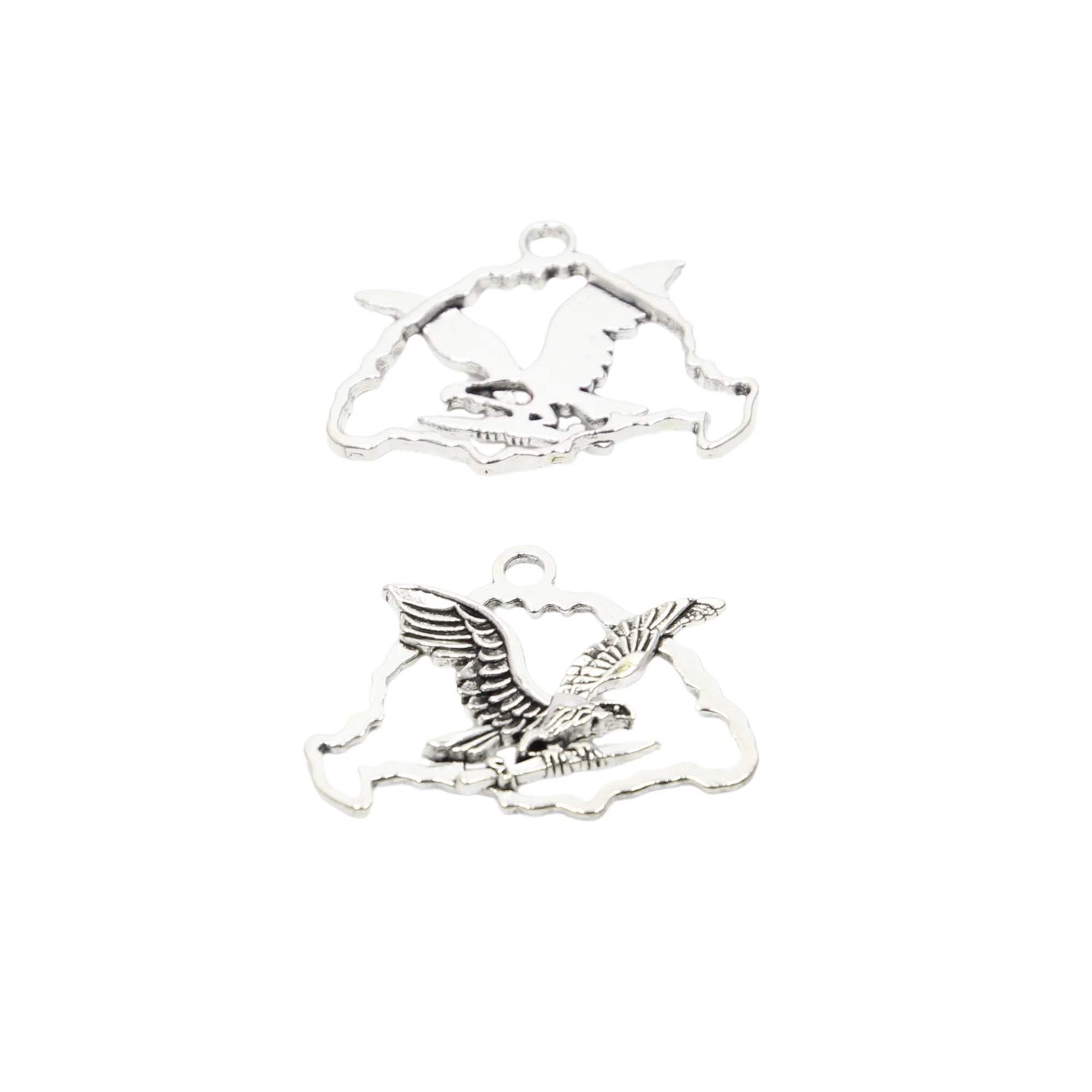 

6pcs Eagle Charms Antique Tibetan Silver Tone Zinc Alloy 31*42mm