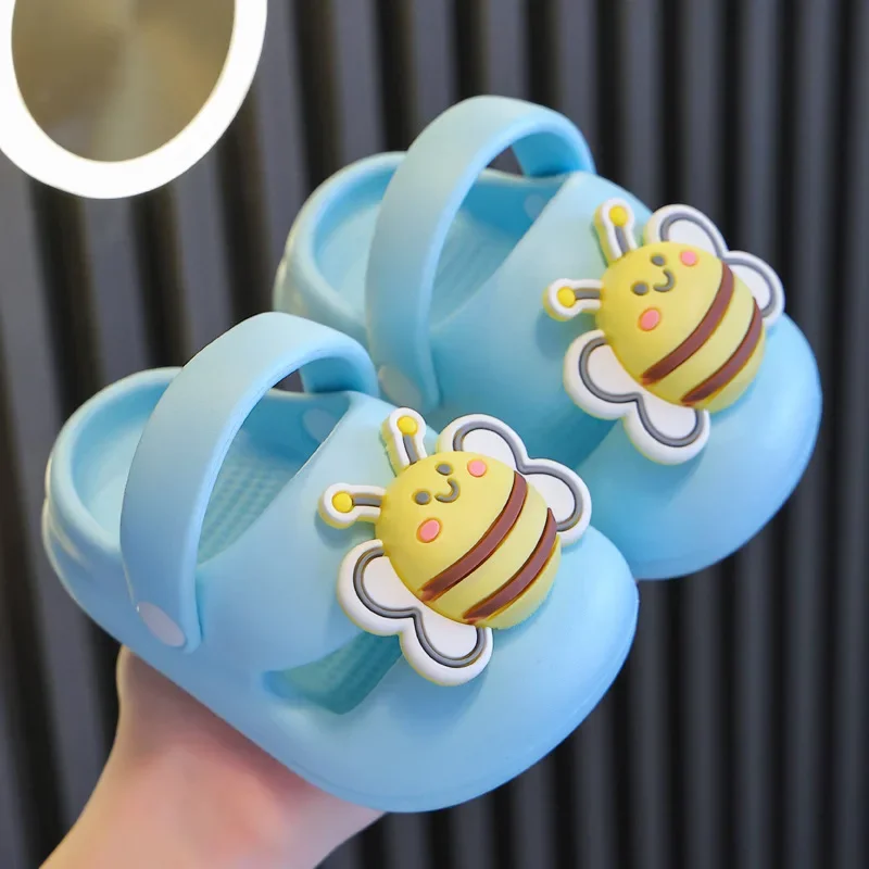 Summer Children Garden Clogs Shoes Boys&Girls Beach Sandal Kids Lightweight Breathable Cute Cartoon Slip On Mules Baby Slipper