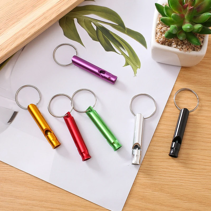 

Multicolour Multifunctional Aluminum Emergency Survival Whistle Keychain For Camping Hiking Outdoor Tools Training Whistle