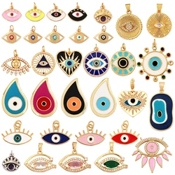 Creativity Colourful Amulet Turkish Lucky Evil Eye Charm Pendant,Cubic Zirconia Paved,Jewelry Necklace Bracelet Accessories L41