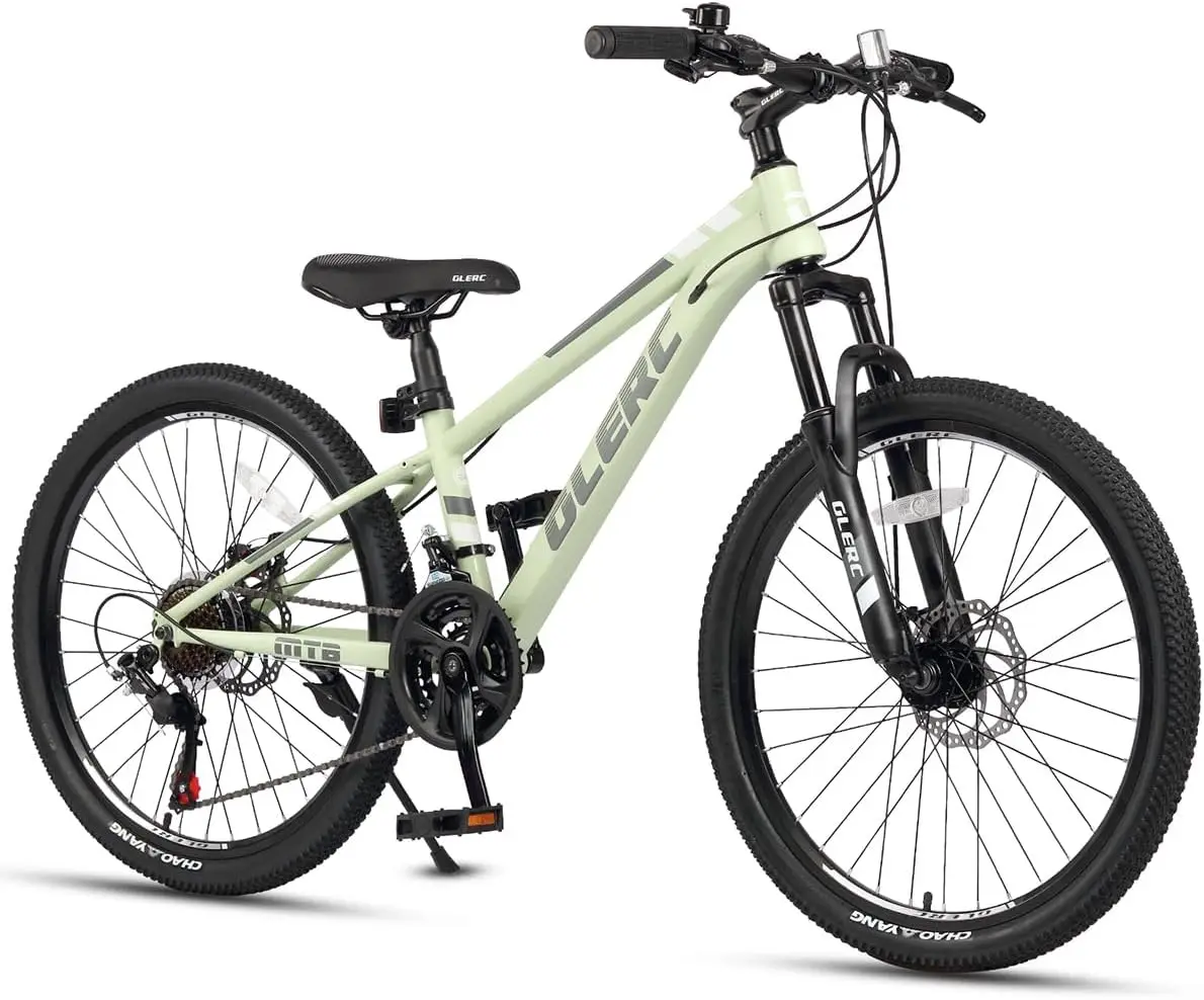 20 24 Inch Kids Bike, Kids Mountain Bike for Boys and Girls Ages 6-14, 21-Speed Skyline Bicycle with Front Suspension and Disc B
