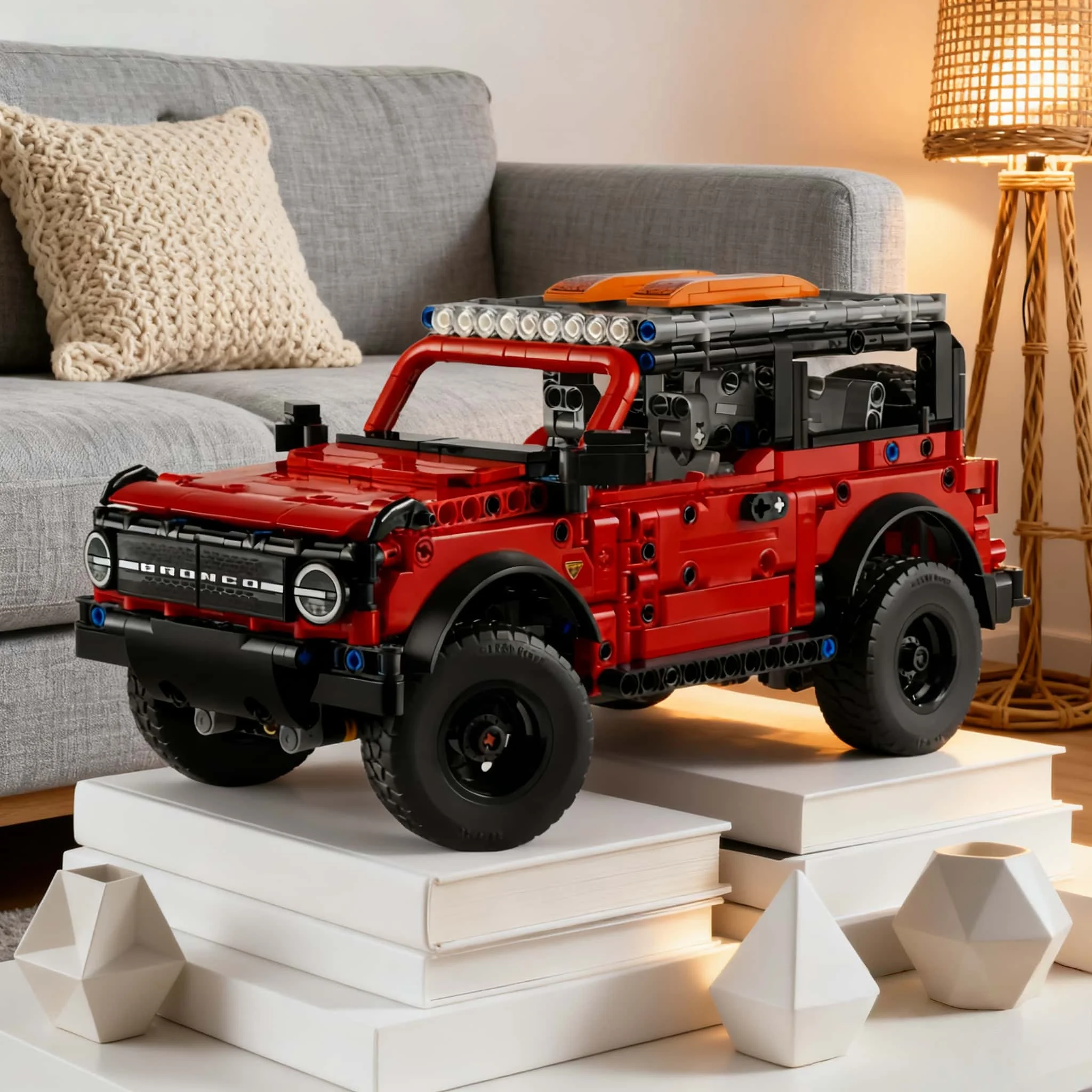 

Новая сложная модель красного автомобиля MOC из 943 деталей для сборки, креативная игрушка-конструктор для домашнего декора, рекламная акция