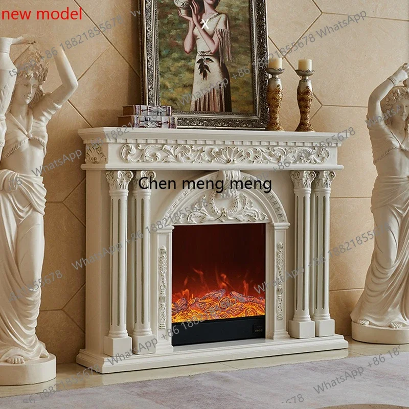 N138Decorative Homestay Living Room Cabinets Solid Wood Simulated Flame Heating Fireplace  merican-style Home Furniture rmario