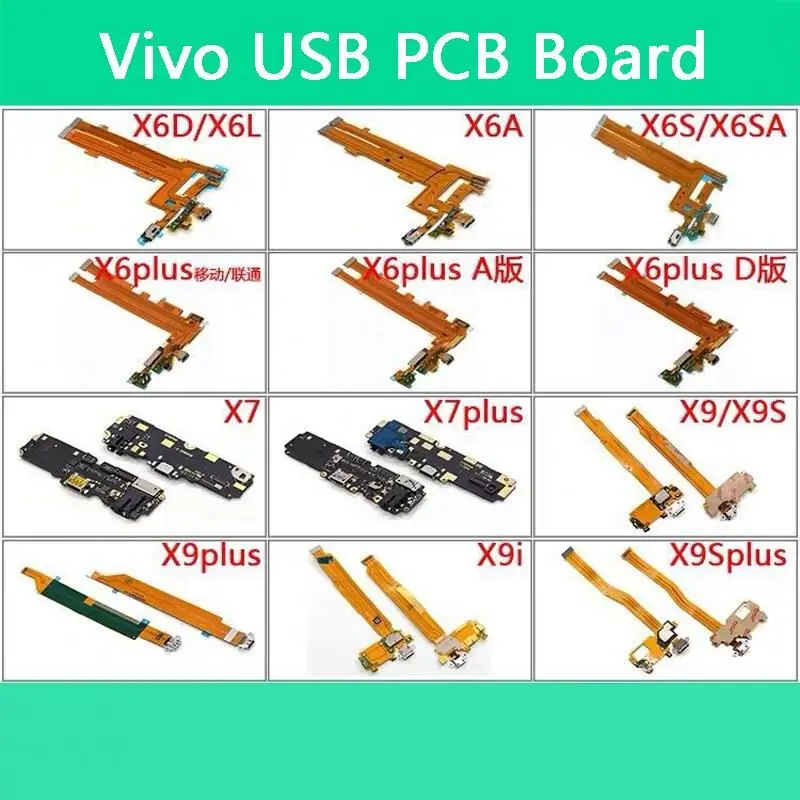 VIVO X6D X6SA X6PLUS X7 X7P X9S X9P X9i X9SP USB Charging Flex Cable MIC Headphone Jack Motherboard Repair Vibrating Motor FPC