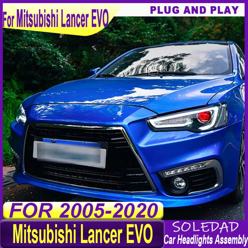 Car Styling Headlight Assembly For Mitsubishi Lancer EVO 2008-2017 LED Head Lamp Assembly Car Tuning Light Parts Plug And Play