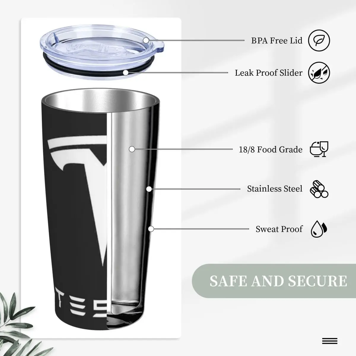 Stainless Steel Tumbler T-Teslas Motors Car Mugs Cup With Straws Roadster Travelist Cold Drink Water Bottle Large Thermal Cups