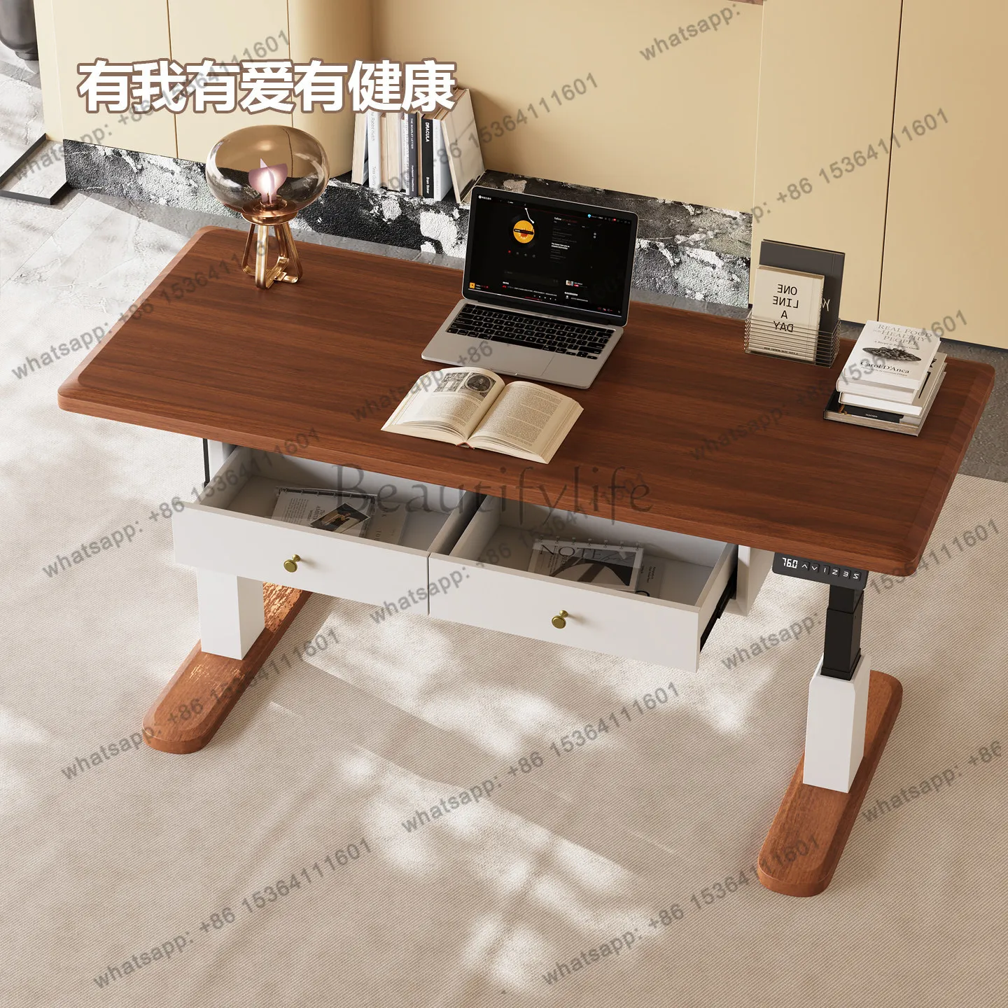 

Lifting desk, medieval modern home style, minimalist smart desk