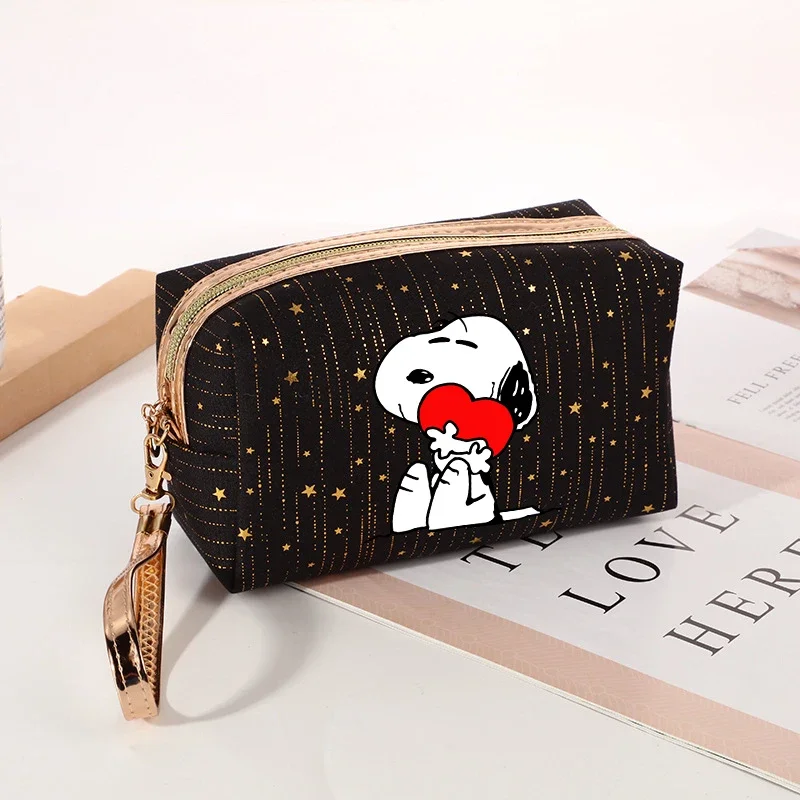 Women Cosmetic Bag Girl Meteor Stamping Anime SNOOPYS Vogue Female Zipper Coin Makeup Toiletries Storage Case Birthday Gift