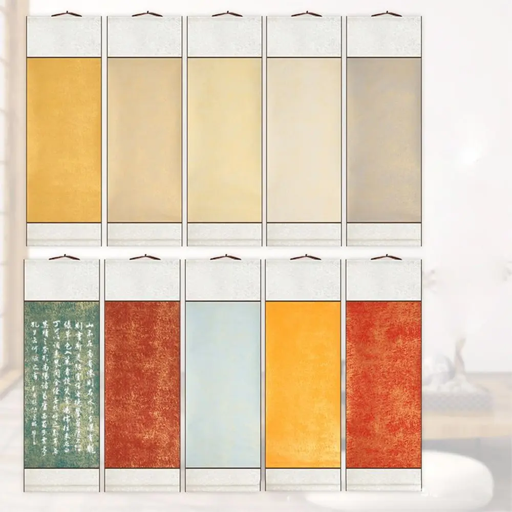 Painting Drawing Paper Gilded Rice Paper Scroll Chinese Style Hand-rolled Blank Hanging Batik Scroll Handcrafts S/M/L