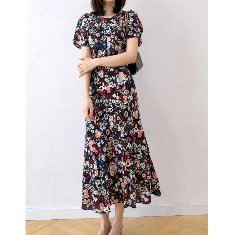 

TAJIYANE 100% Mulberry Silk Long Dress Women 123cm Slim Fit Fishtail Dresses Summer Party Dress Woman Clothes 2026 Vestidos
