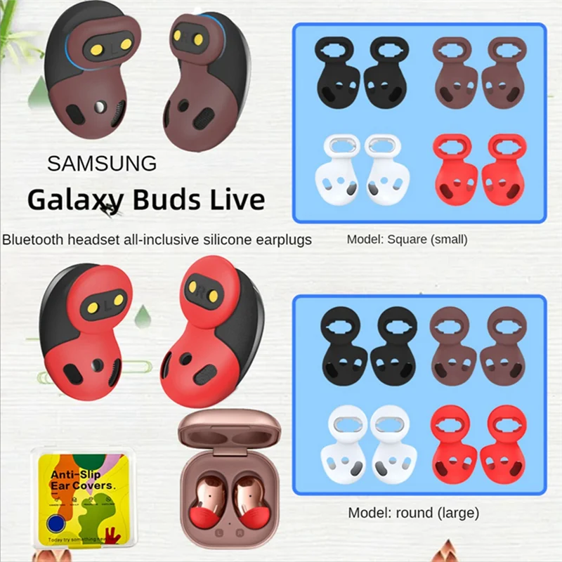 

Silicone Earbud Case Cover For Galaxy Buds Live 8 Pair Of Replacement Earplug Non-Slip Earplug Ear Buds Cushion