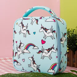 INS Cartoon Unicorn Children's Lunch Bag School Student Thermal Insulation Bag Fruit Snacks Storage Bag For Kids Outdoor Travel