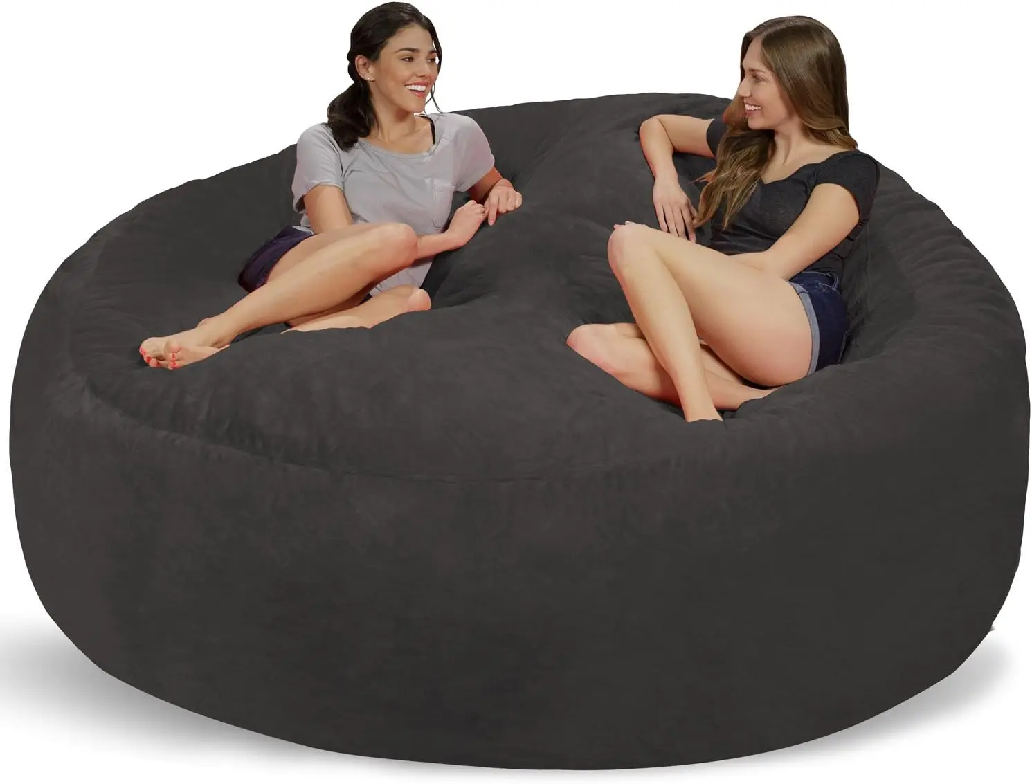 

Bean Bag Chair Giant 8' Memory Foam Furniture Bean Bag Big Sofa with Soft Micro Fiber Cover Grey Furry 96"D x 96"W x 34"H