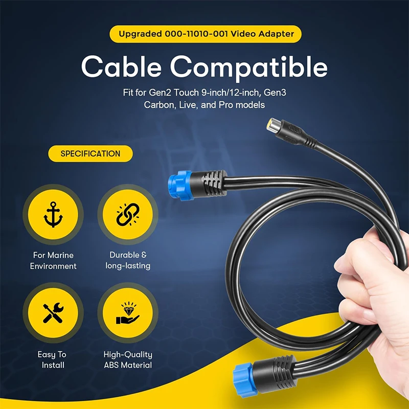 000-11010-001 Video Adapter Cable Compatible with Lowrance HDS Series displays for Gen2 Touch (9