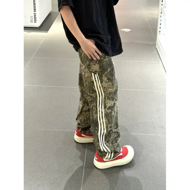 

Loose Men's Casual Pants Autumn Winter Extra Large Size 300 Pou American Stripe Long Pants Camouflage Tee Bars INS Workwear