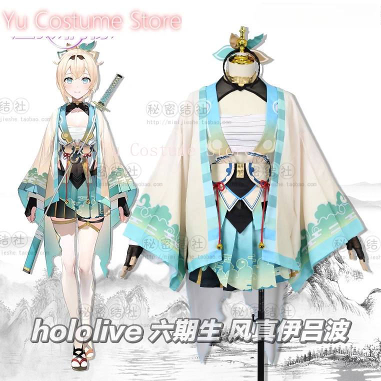 Yu  Anime! Vtuber HoloX Kazama Iroha Game Suit Kimono Uniform Cosplay Costume Halloween Party Role Play Outfit For Women NEW