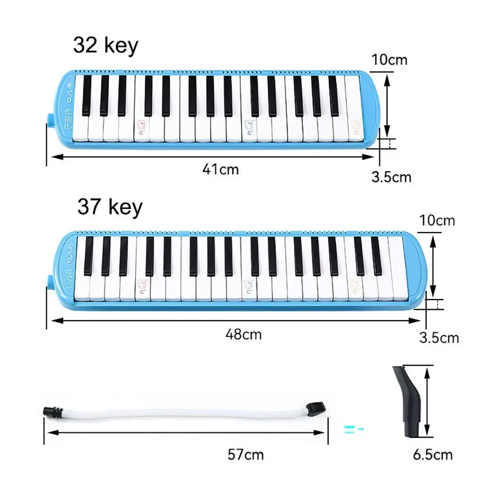 37 مفتاح ميلوديكا لوحة المفاتيح هارمونيكا كومبو بيانيكا الهواء البيانو المحمولة مع حقيبة حمل المعبرة للمبتدئين للأطفال 2028 #3