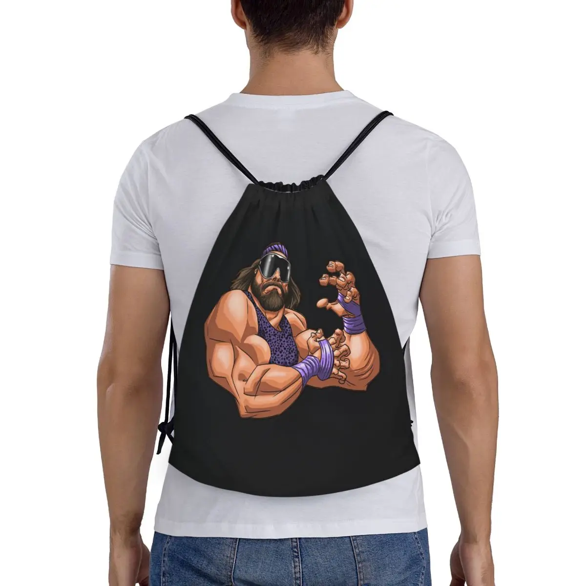 

Macho Man Randy Savage Supernova Backpacks Casual Portable Drawstring Bundle Pocket Sports Bag Book Bags For Man Woman Students