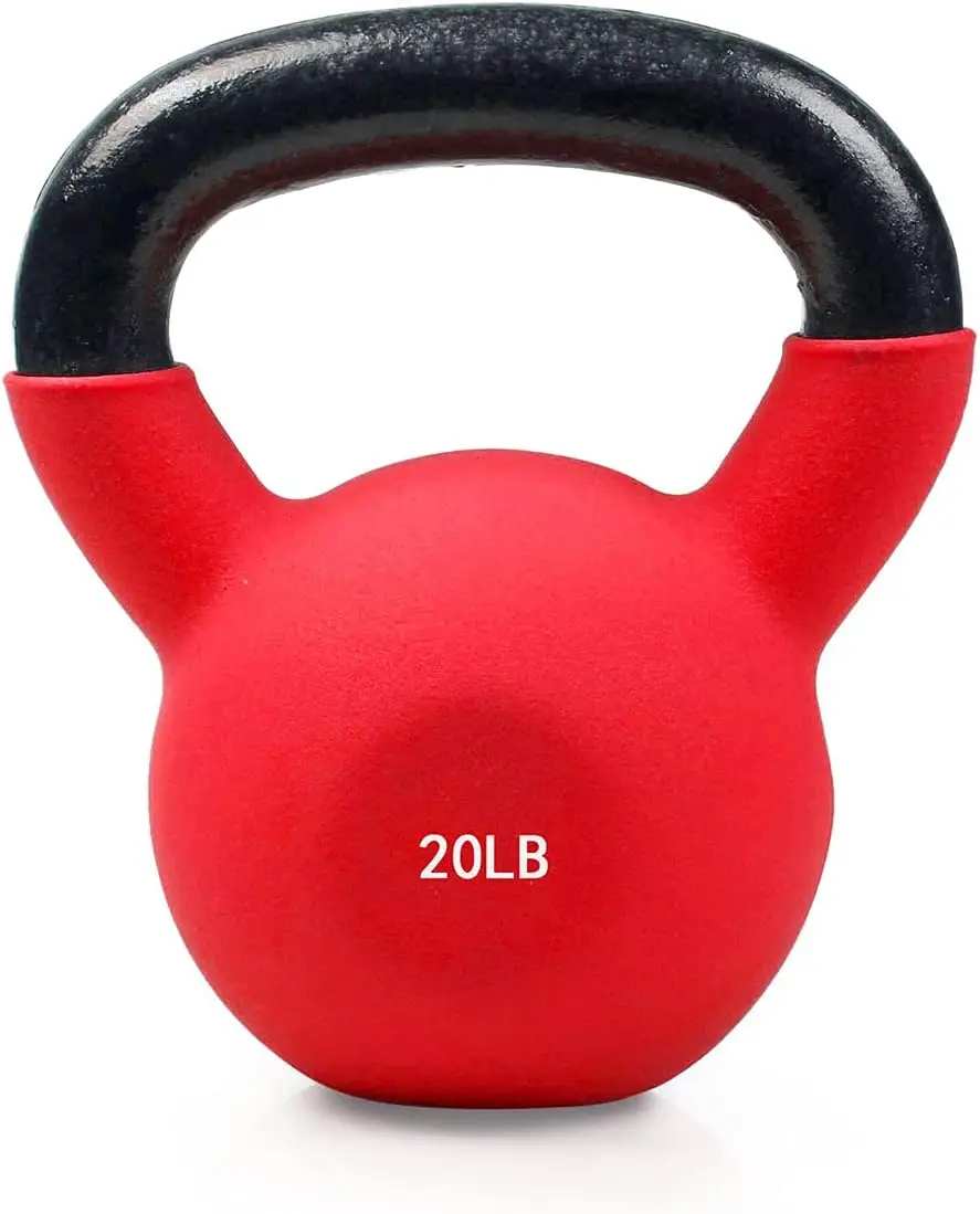 

Solid Cast Iron Kettlebell Weight Set with Neoprene Coating for Home Gym Strength Training