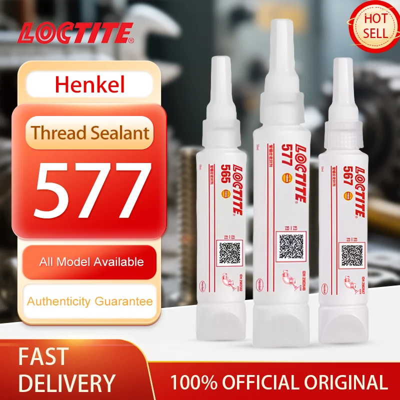 100% الأصلي لوكتايت 577 565 567 موضوع مانع التسرب الأنابيب ختم الغراء اللاهوائية الغراء لاصق معدني