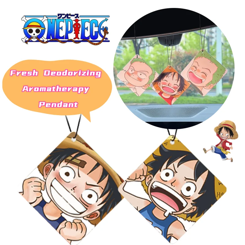 New One Piece Luffy Car Air Freshener Hanging Ornament  Fresh and Long-Lasting Light Fragrance  Aromatherapy and Odor Removal