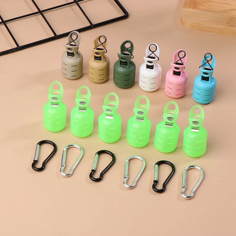 6Pcs Squid Jig Bait Protector Kit Webfoot Octopus Egi Hook Cover Cuttlefish Umbrella Lure Cap With Carabiner Sea Accessories