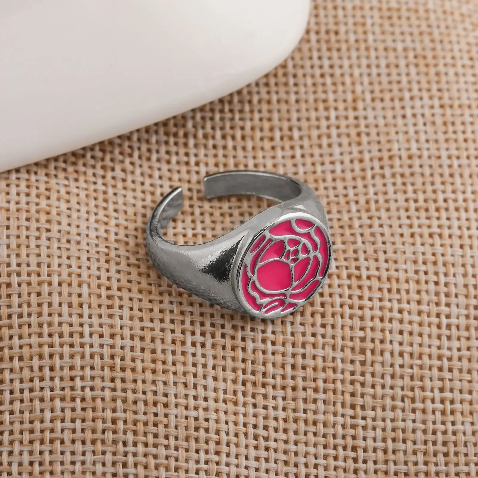 Revolutionary Girl Utena Rose Seal Ring Anime Merch Cosplay Fashion Cartoon Accessory Niche Light Luxury Trendy Birthday Gift